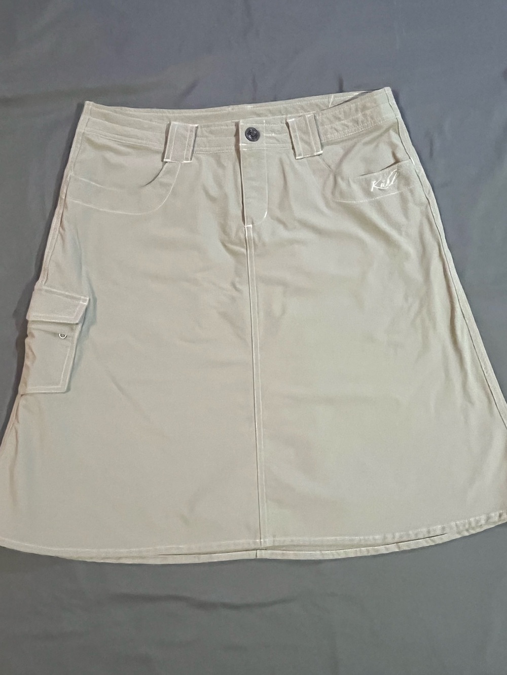 Kuhl Utility Skirt, Khaki/Tan Earth Tone, Cargo Pocket, A-Line, Sz 10